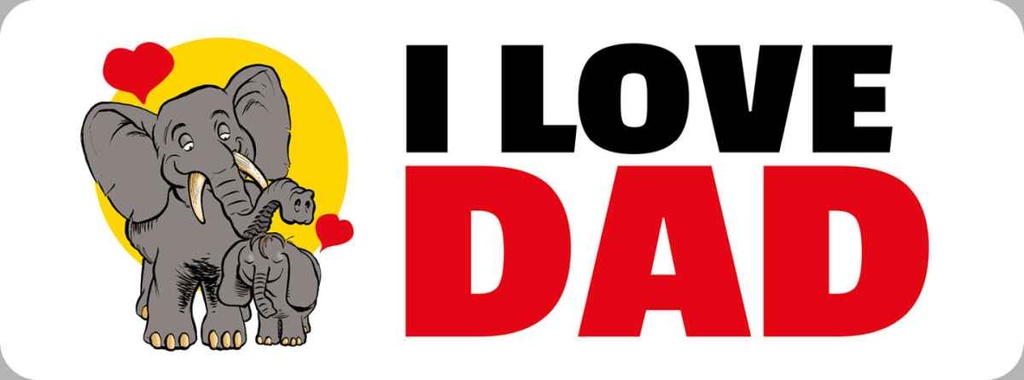 Holzschild 10x27 cm I Love DAD Männer Frauen