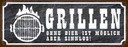 Holzschild 10x27 cm Grillen ohne Bier ist möglich Essen Trinken