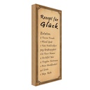 Holzschild 27x10 cm Rezept für Glück 2 Tassen Freude England