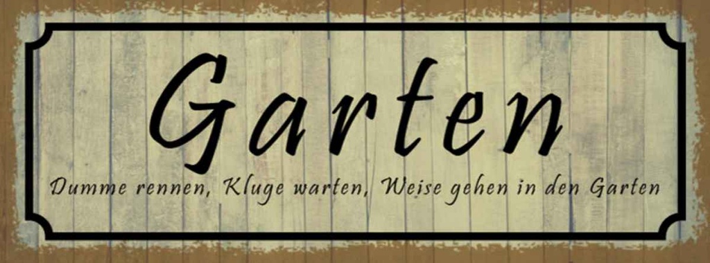 Holzschild 10x27 cm Garten dumme rennen kluge warten Spruch Zitat