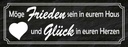 Holzschild 10x27 cm Frieden im Haus Glück in Herzen Spruch Zitat