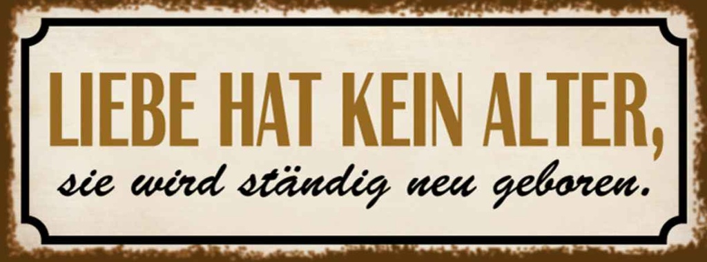 Holzschild 10x27 cm Liebe hat kein Alter sie wird Dekoration