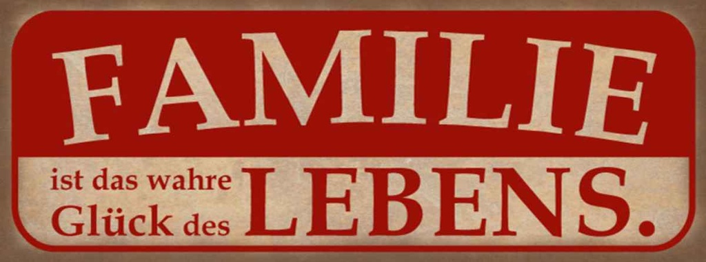 Holzschild 10x27 cm Familie wahre Glück des Lebens Freunde
