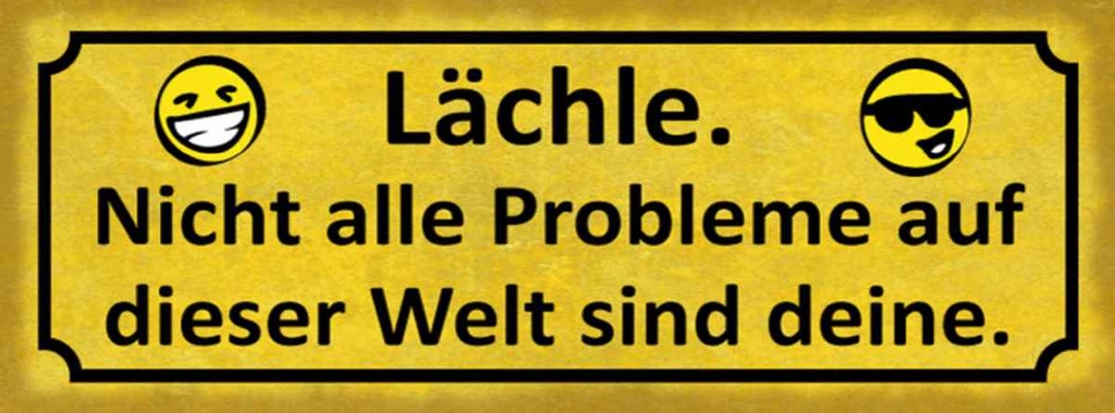 Holzschild 10x27 cm Lächle nicht alle Problem deine Spruch Zitat