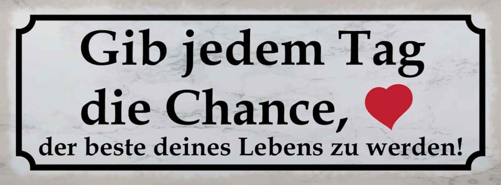 [LA-116846-H] Holzschild 10x27 cm gib jedem Tag Chance das beste Dekoration