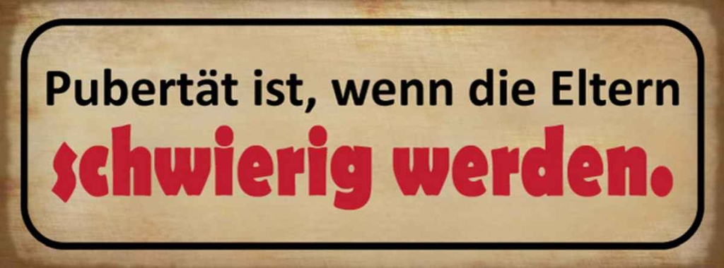 Holzschild 10x27 cm Pubertät wenn Eltern schwierig Spruch Zitat
