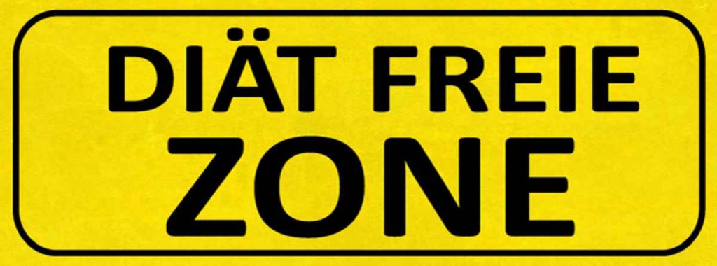 [LA-116870-H] Holzschild 10x27 cm Diät freie ZONE Warnschild Hinweisschild