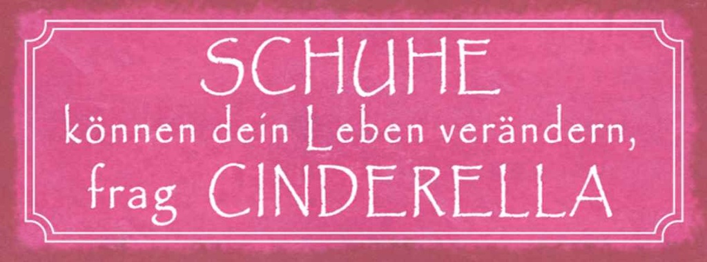 [LA-116880-H] Holzschild 10x27 cm Schuhe verändern frag Cinderella Spruch Zitat