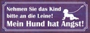 Holzschild 10x27 cm Kind an die Leine Hund hat Angst Kids Kinder Teens