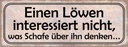 Holzschild 10x27 cm Läwen interessiert Schafe nicht Spruch Zitat