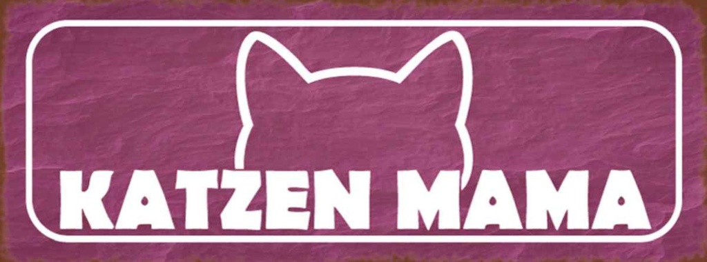Holzschild 10x27 cm Katzen Mama Tier Haustier