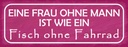 Holzschild 10x27 cm Frau Mann fisch ohne Fahrrad Männer Frauen