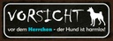 Holzschild 10x27 cm Vorsicht Herrchen Hund harmlos Tier Haustier