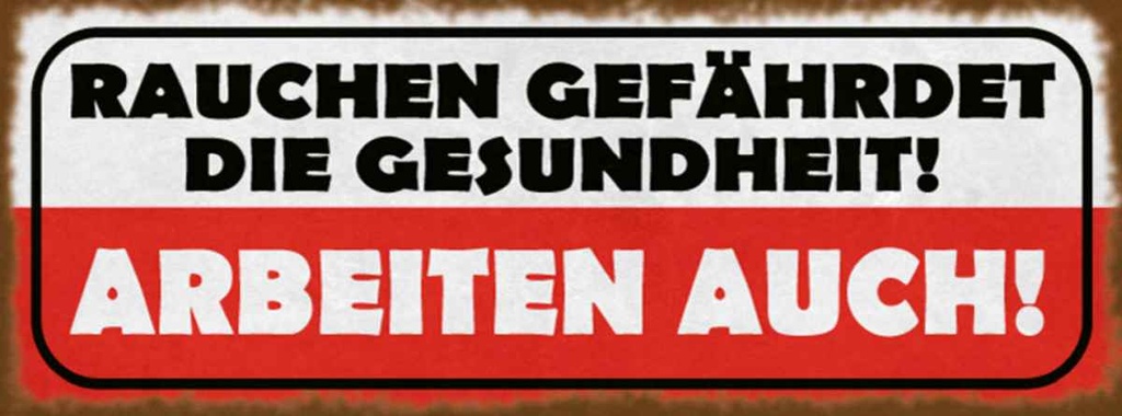 [LA-117080-H] Holzschild 10x27 cm Rauchen gefährdet Gesundheit