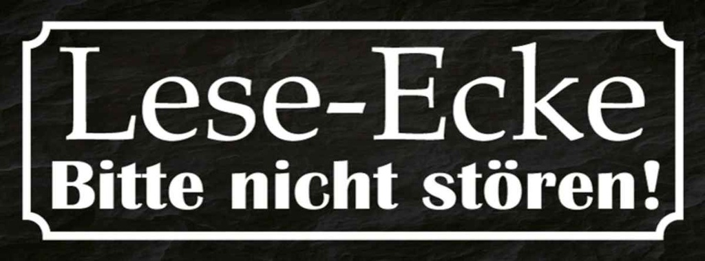 Holzschild 10x27 cm Lese-Ecke bitte nicht stören Warnschild Hinweisschild