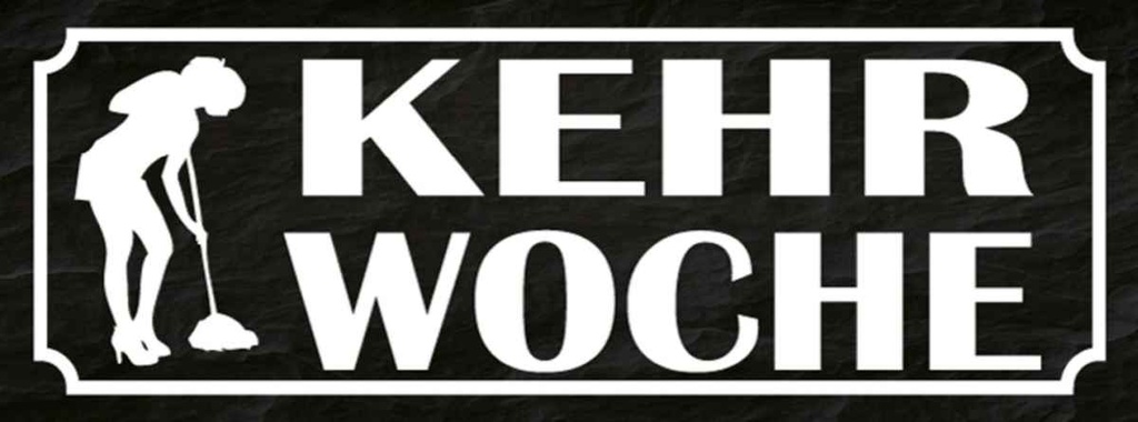 Holzschild 10x27 cm Kehrwoche Putzfrau Dekoration