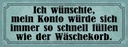 Holzschild 10x27 cm Konto schnell füllen Wäschekorb Spruch Zitat