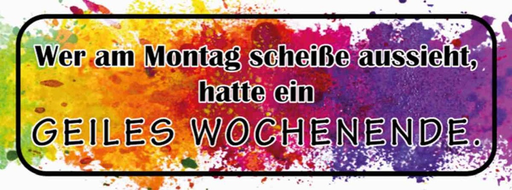 Holzschild 10x27 cm Montag scheiße geiles Wochenende Spruch Zitat