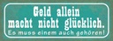 Holzschild 10x27 cm Geld macht nicht glücklich Spruch Zitat