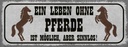 Holzschild 10x27 cm Leben ohne Pferde sinnlos Tier Haustier