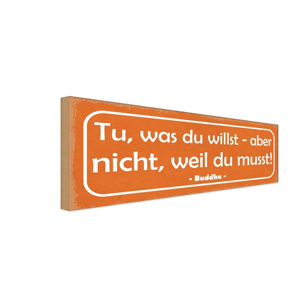 [LA-117223-H] Holzschild 10x27 cm tue was du willst aber nicht Dekoration