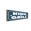 Holzschild 10x27 cm King of Grill Grillen Essen Trinken