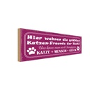 Holzschild 10x27 cm Katze + Mensch = Glück Tier Haustier