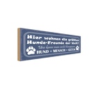 Holzschild 10x27 cm Hund + Mensch = Glück Tier Haustier