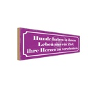 Holzschild 10x27 cm Hunde Ziel Herzen verschenken Tier Haustier