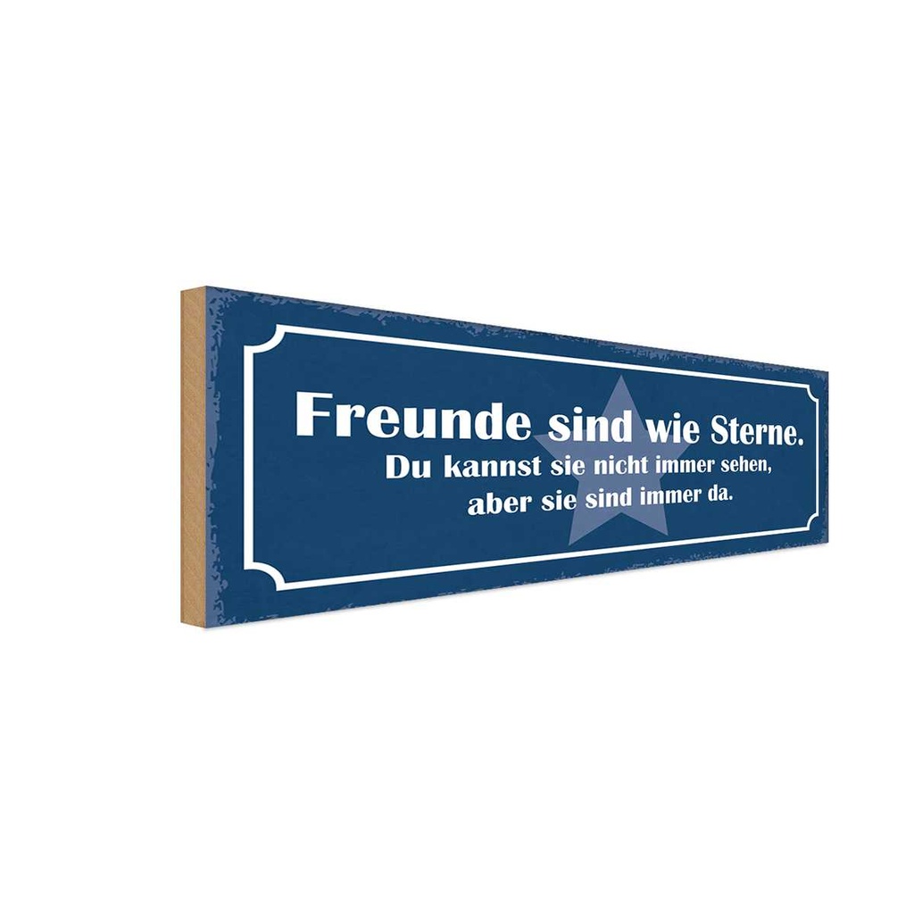 Holzschild 10x27 cm Freunde sind Sterne immer da Familie