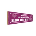 Holzschild 10x27 cm Menschen die Essen lieben beste Spruch Zitat