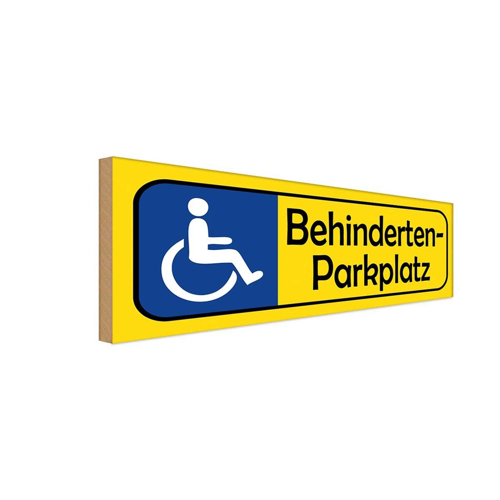 [LA-117677-H] Holzschild 10x27 cm Behinderten Parkplatz Parkplatzschild
