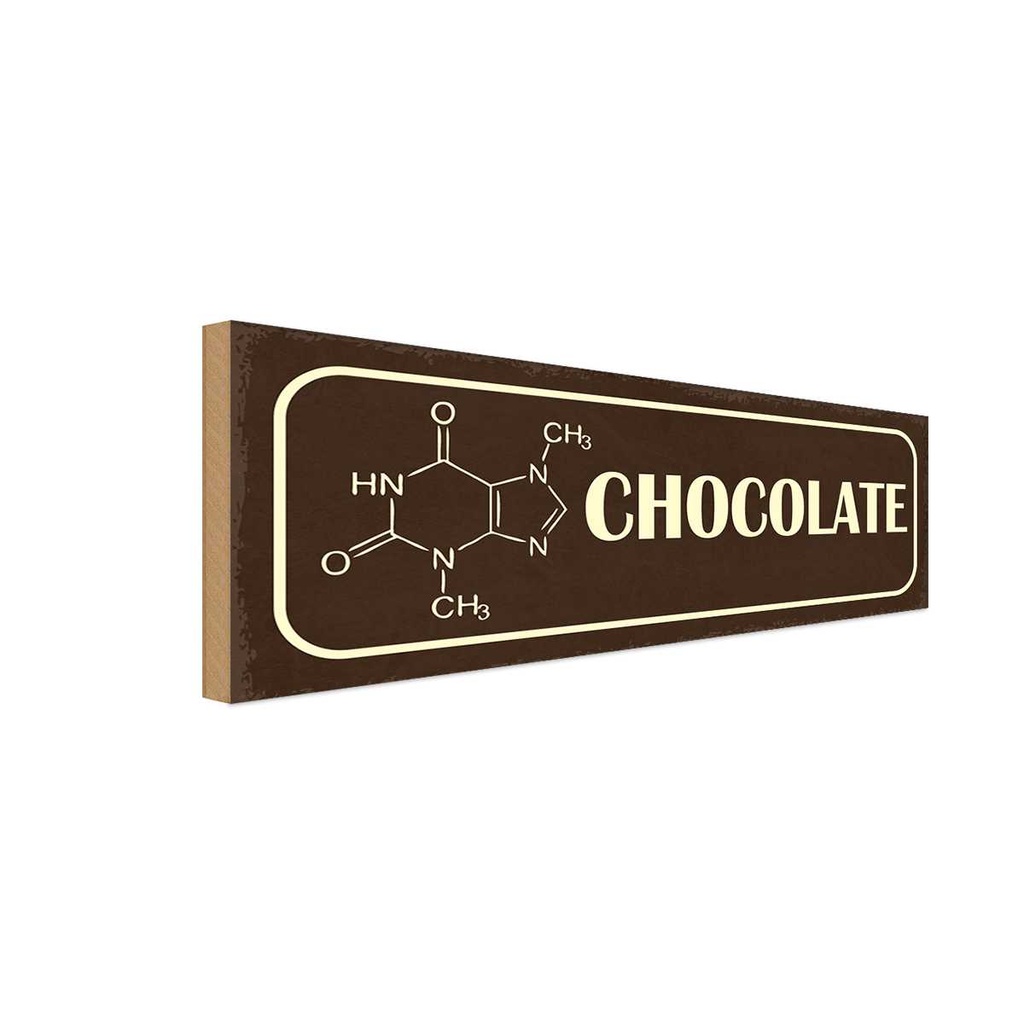 Holzschild 10x27 cm Formel Chocolate Schokolade Essen Trinken