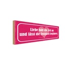 Holzschild 10x27 cm Liebe hält die Zeit an und lässt Spruch Zitat