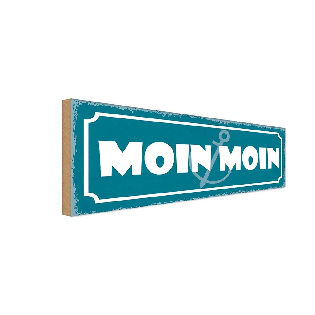 Holzschild 10x27 cm Moin Dekoration