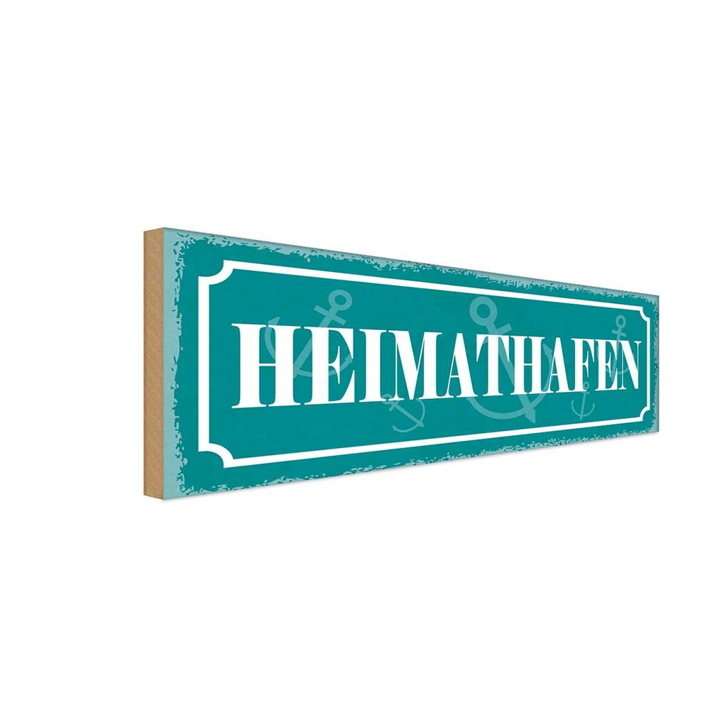Holzschild 10x27 cm Heimathafen Dekoration