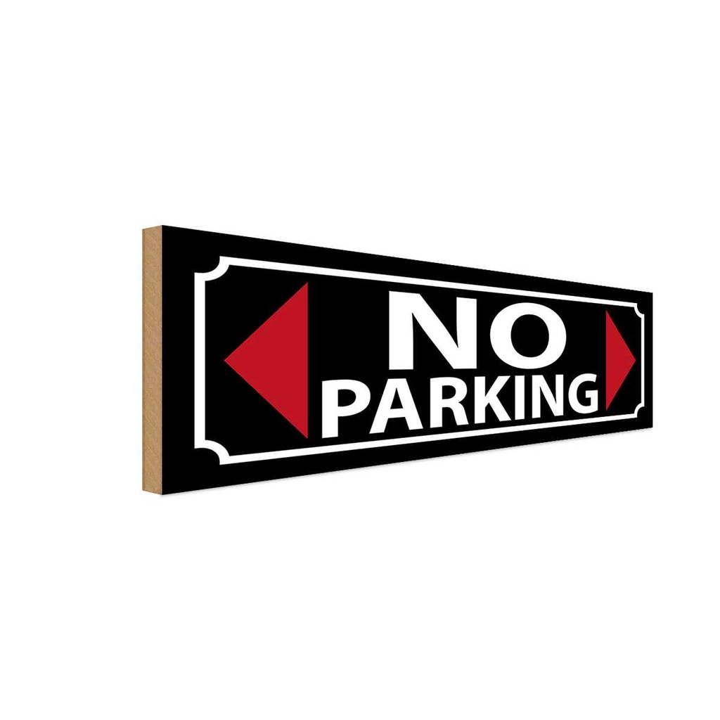 [LA-117742-H] Holzschild 10x27 cm No Parking Parken Parkplatz Parkplatzschild