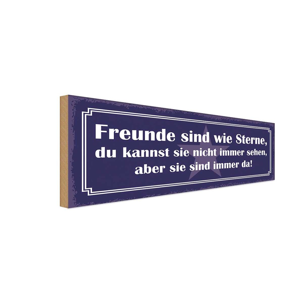 Holzschild 10x27 cm Freunde wie Sterne nicht sehen Familie