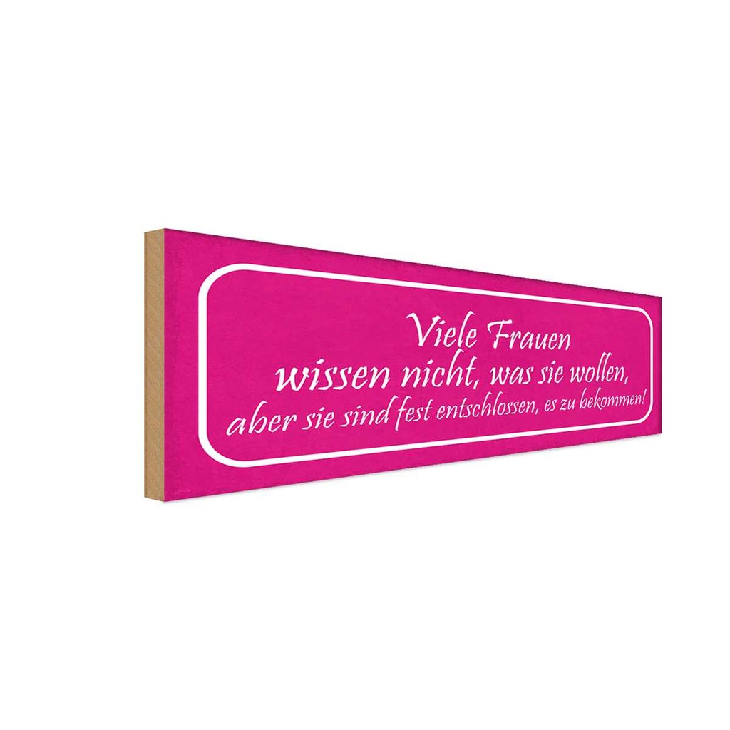 Holzschild 10x27 cm Frauen wissen nicht was wollen Männer