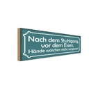 Holzschild 10x27 cm Hände waschen nicht vergessen Warnschild Hinweisschild
