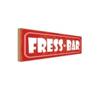 Holzschild 10x27 cm Fress Bar Tier Haustier