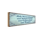 Holzschild 10x27 cm Mehr Sternenhimmel Sommernächte Spruch Zitat