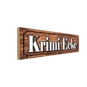 Holzschild 10x27 cm Krimi-Ecke Dekoration