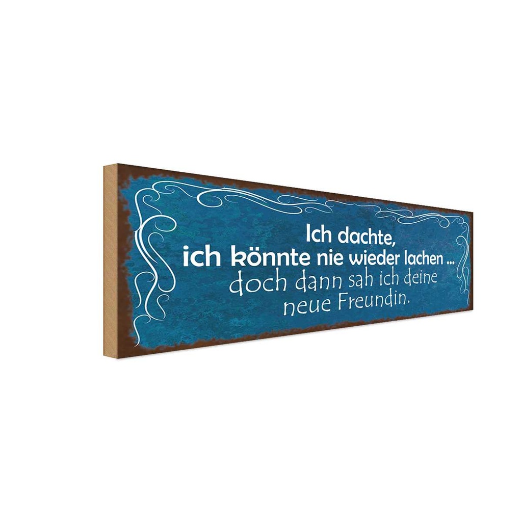 Holzschild 10x27 cm Freundin ich kann wieder lachen Spruch Zitat
