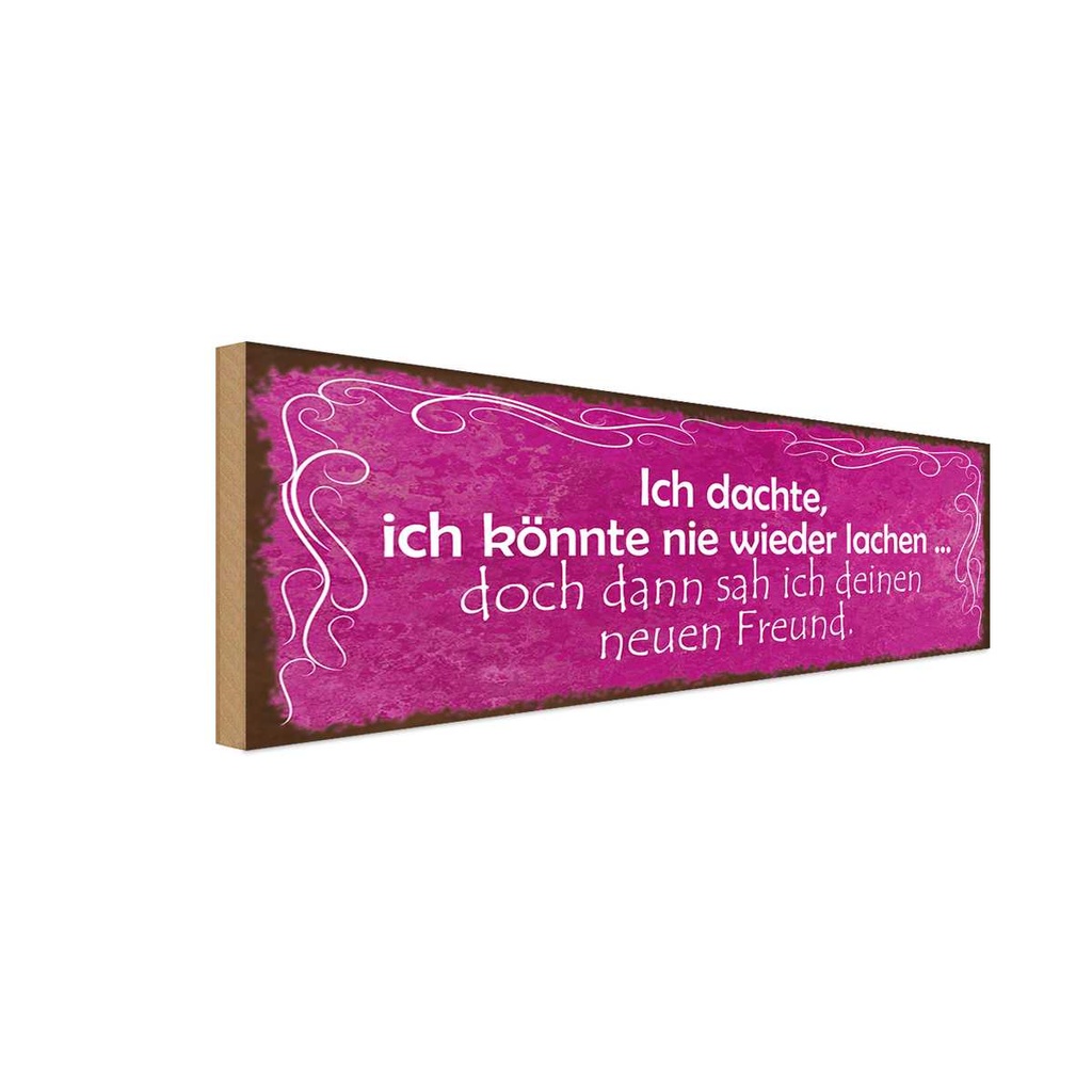 Holzschild 10x27 cm Freund ich kann wieder lachen Familie Freunde