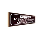 Holzschild 10x27 cm Meine Wohnung Musik Regeln Spruch Zitat