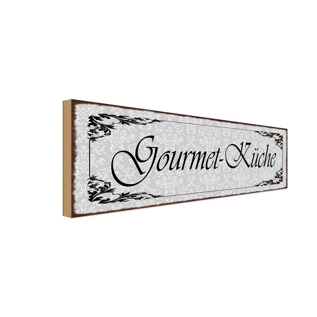 Holzschild 10x27 cm Gourmet - Küche Feinschmecker Kochen