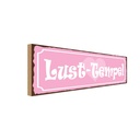 Holzschild 10x27 cm Lust Tempel Herz rosa Witz Humor Lustig Spaß