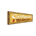 Holzschild 10x27 cm Grillprofi echte Männer im Blut Spruch Zitat