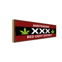 Holzschild 10x27 cm Amsterdam XXX red light district